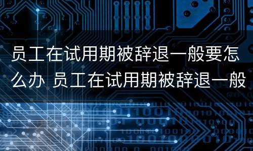 员工在试用期被辞退一般要怎么办 员工在试用期被辞退一般要怎么办手续