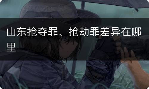山东抢夺罪、抢劫罪差异在哪里