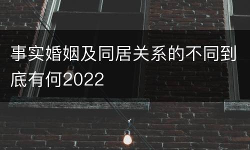 事实婚姻及同居关系的不同到底有何2022