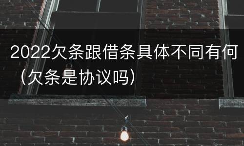2022欠条跟借条具体不同有何（欠条是协议吗）