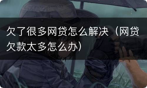 欠了很多网贷怎么解决（网贷欠款太多怎么办）