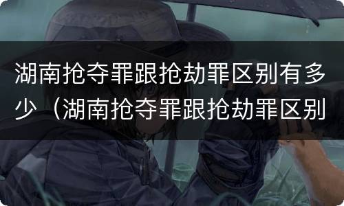 湖南抢夺罪跟抢劫罪区别有多少（湖南抢夺罪跟抢劫罪区别有多少条）
