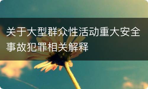 关于大型群众性活动重大安全事故犯罪相关解释