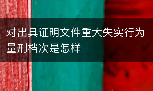 对出具证明文件重大失实行为量刑档次是怎样