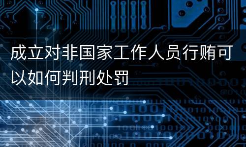 成立对非国家工作人员行贿可以如何判刑处罚