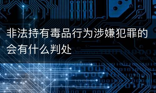 非法持有毒品行为涉嫌犯罪的会有什么判处