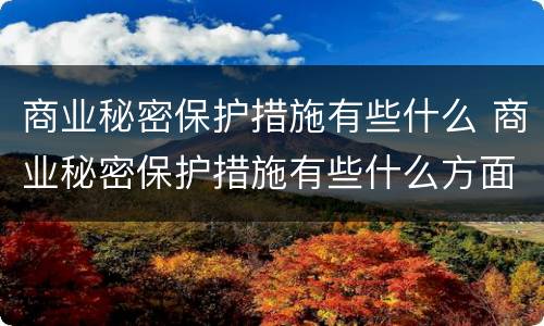 商业秘密保护措施有些什么 商业秘密保护措施有些什么方面
