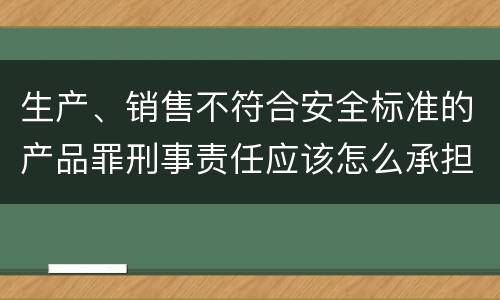 生产、销售不符合安全标准的产品罪刑事责任应该怎么承担
