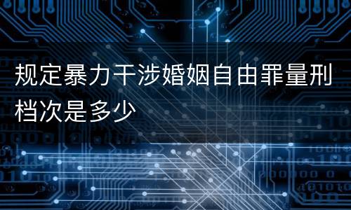 规定暴力干涉婚姻自由罪量刑档次是多少