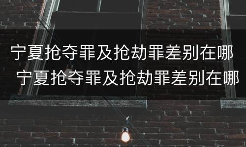 宁夏抢夺罪及抢劫罪差别在哪 宁夏抢夺罪及抢劫罪差别在哪儿