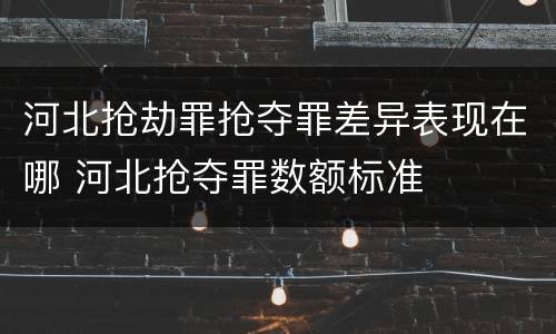 河北抢劫罪抢夺罪差异表现在哪 河北抢夺罪数额标准