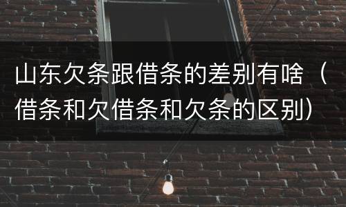 山东欠条跟借条的差别有啥（借条和欠借条和欠条的区别）