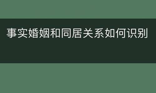 事实婚姻和同居关系如何识别