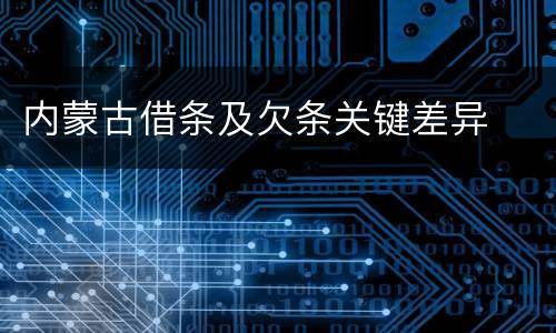 内蒙古借条及欠条关键差异