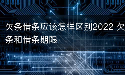 欠条借条应该怎样区别2022 欠条和借条期限