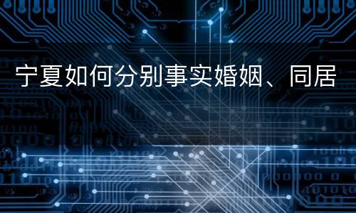 宁夏如何分别事实婚姻、同居