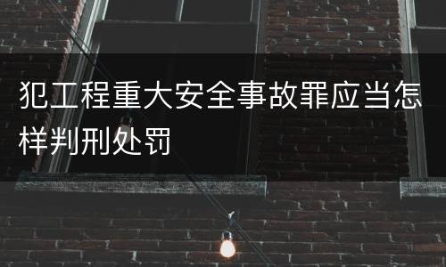 犯工程重大安全事故罪应当怎样判刑处罚