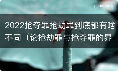 2022抢夺罪抢劫罪到底都有啥不同（论抢劫罪与抢夺罪的界限）