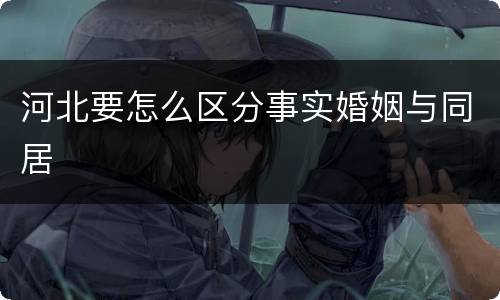 河北要怎么区分事实婚姻与同居