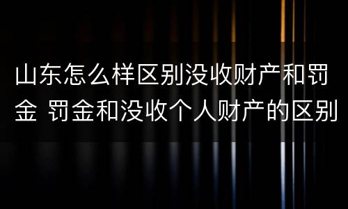 山东怎么样区别没收财产和罚金 罚金和没收个人财产的区别