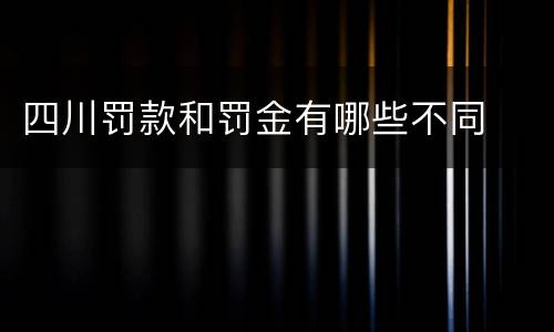 四川罚款和罚金有哪些不同
