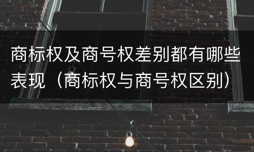 商标权及商号权差别都有哪些表现（商标权与商号权区别）