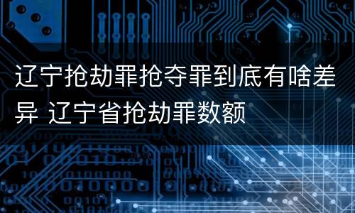 辽宁抢劫罪抢夺罪到底有啥差异 辽宁省抢劫罪数额