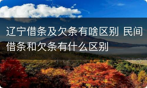 辽宁借条及欠条有啥区别 民间借条和欠条有什么区别