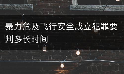暴力危及飞行安全成立犯罪要判多长时间