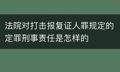 法院对打击报复证人罪规定的定罪刑事责任是怎样的