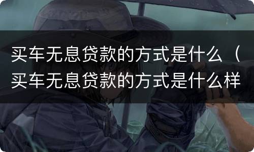买车无息贷款的方式是什么(买车无息贷款的方式是什么样的)