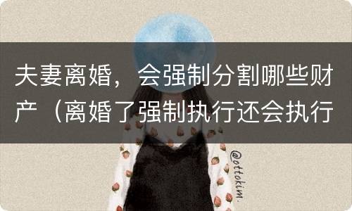 夫妻离婚，会强制分割哪些财产（离婚了强制执行还会执行配偶吗）