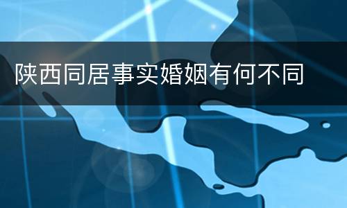 陕西同居事实婚姻有何不同