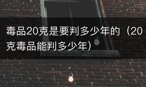 毒品20克是要判多少年的（20克毒品能判多少年）
