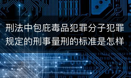 刑法中包庇毒品犯罪分子犯罪规定的刑事量刑的标准是怎样的