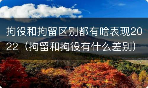 拘役和拘留区别都有啥表现2022(拘留和拘役有什么差别)