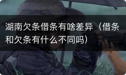 湖南欠条借条有啥差异（借条和欠条有什么不同吗）