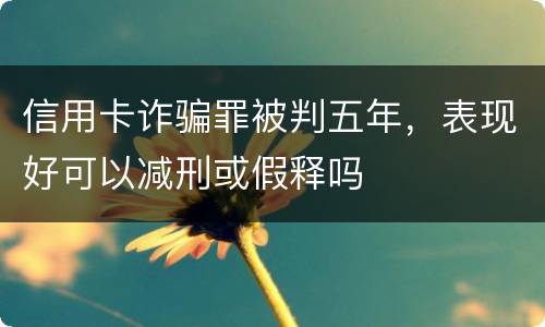 信用卡诈骗罪被判五年，表现好可以减刑或假释吗