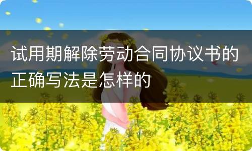 试用期解除劳动合同协议书的正确写法是怎样的