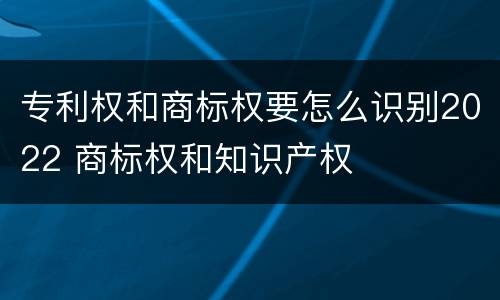 专利权和商标权要怎么识别2022 商标权和知识产权