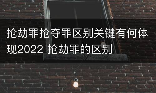 抢劫罪抢夺罪区别关键有何体现2022 抢劫罪的区别
