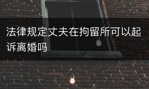 法律规定丈夫在拘留所可以起诉离婚吗