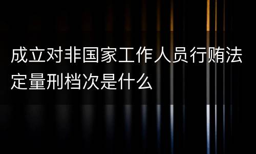 成立对非国家工作人员行贿法定量刑档次是什么