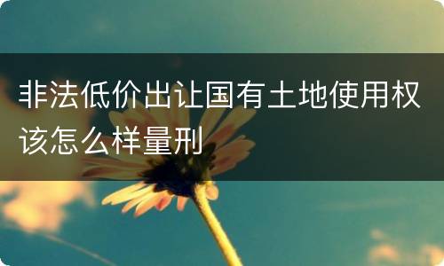 非法低价出让国有土地使用权该怎么样量刑