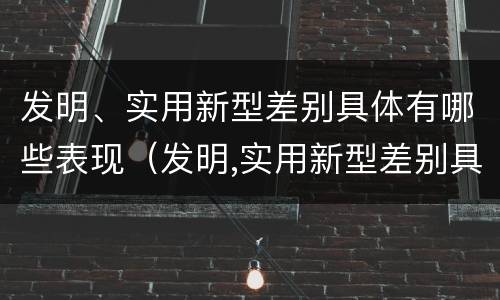 发明、实用新型差别具体有哪些表现（发明,实用新型差别具体有哪些表现和特点）