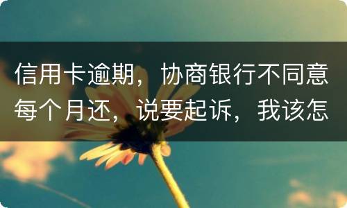 信用卡逾期，协商银行不同意每个月还，说要起诉，我该怎么办
