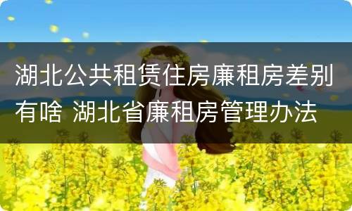 湖北公共租赁住房廉租房差别有啥 湖北省廉租房管理办法