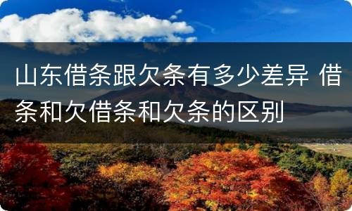 山东借条跟欠条有多少差异 借条和欠借条和欠条的区别