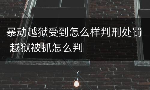 暴动越狱受到怎么样判刑处罚 越狱被抓怎么判