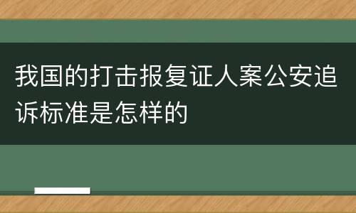 我国的打击报复证人案公安追诉标准是怎样的